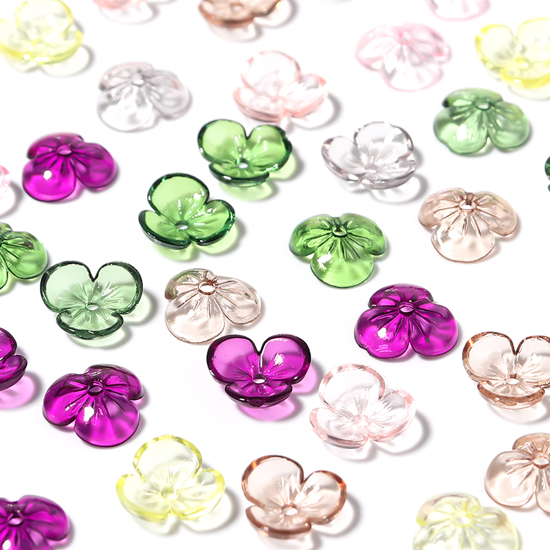 Resin Art Bracelet - 20pcs/lot Transparent Resin Petal Beads Blossoms