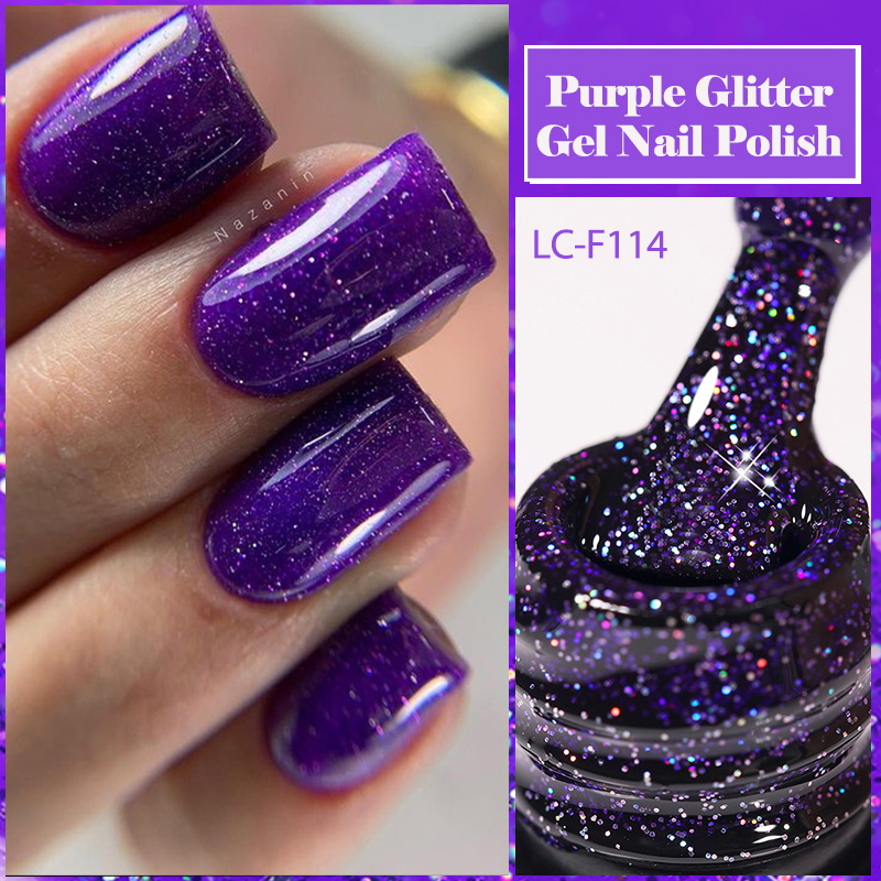 Resin Art All - LILYCUTE Purple Glitter Sequins Gel Nail