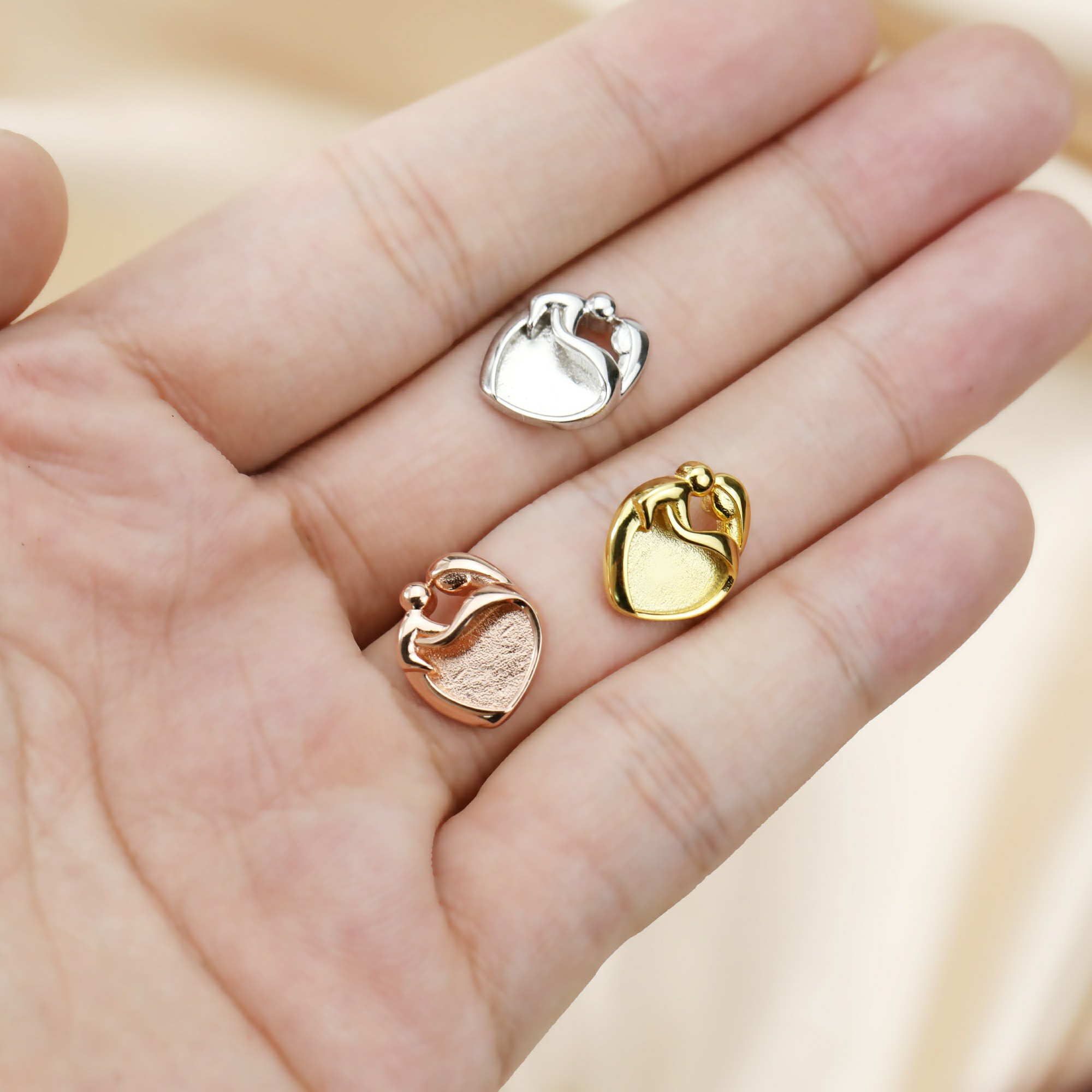 9MM Heart Bezel Settings Mothe - Resin Art Baby ulasan dan harga