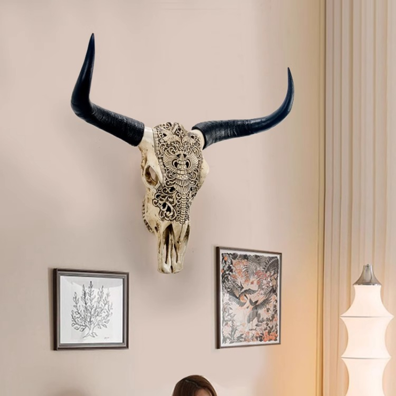 Resin Bull Head Wall Decoratio - Background Resin Art ulasan dan harga