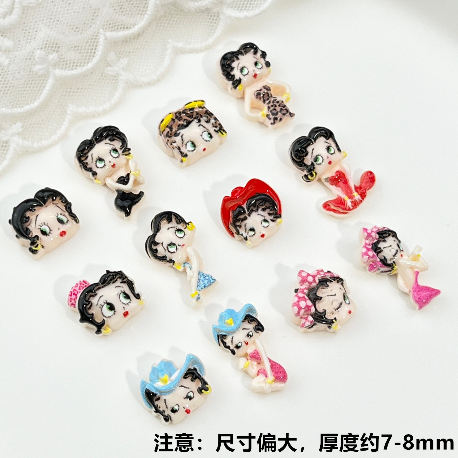 100pcs Cartoon Betty Nail Art  - Resin Art Accessories ulasan dan harga