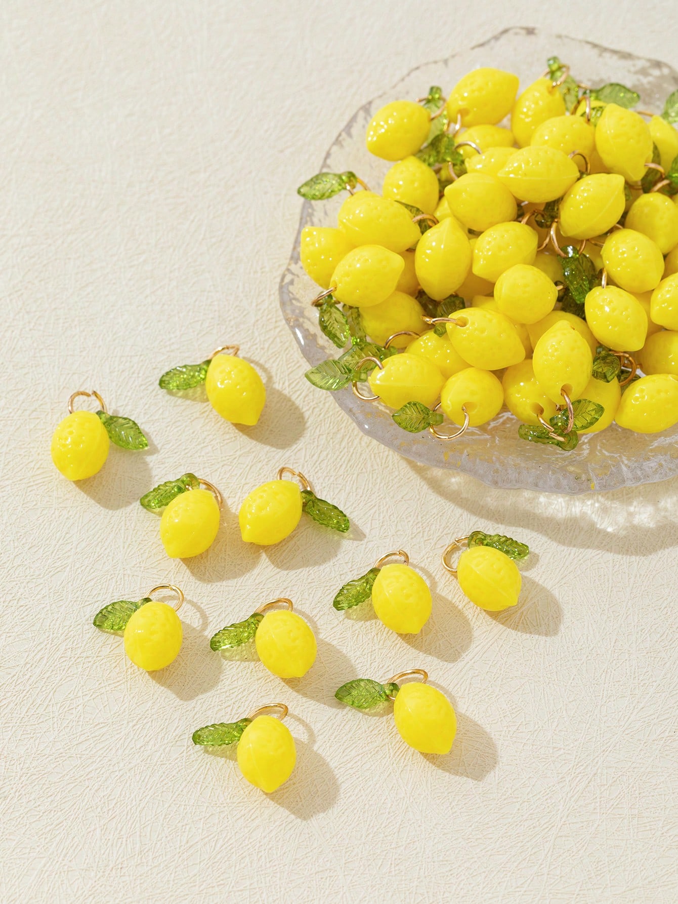 10Pcs 3D Lemon Resin Charms Pe - Resin Art Bracelet ulasan dan harga