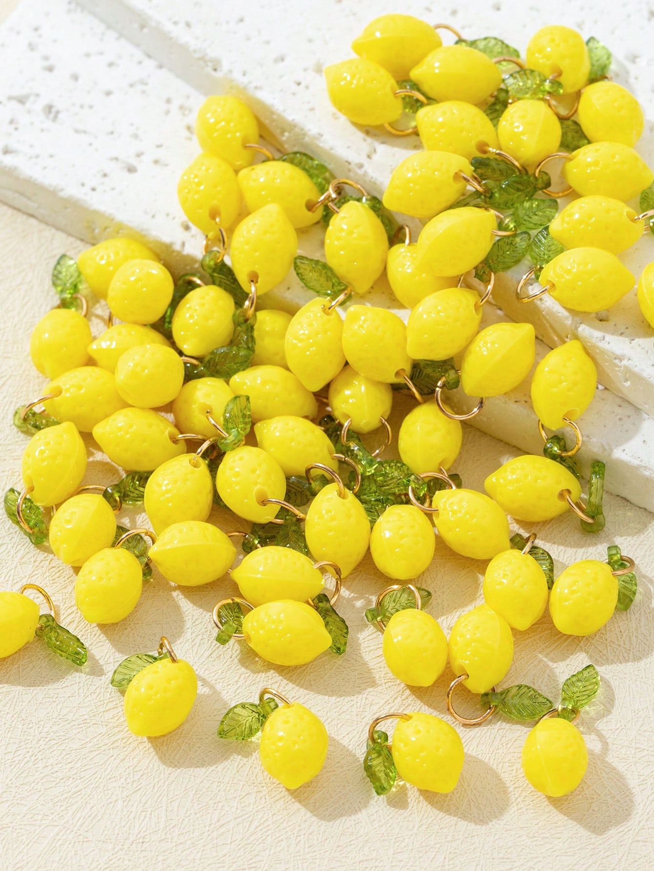 10Pcs 3D Lemon Resin Charms Pe - Resin Art Bracelet ulasan dan harga