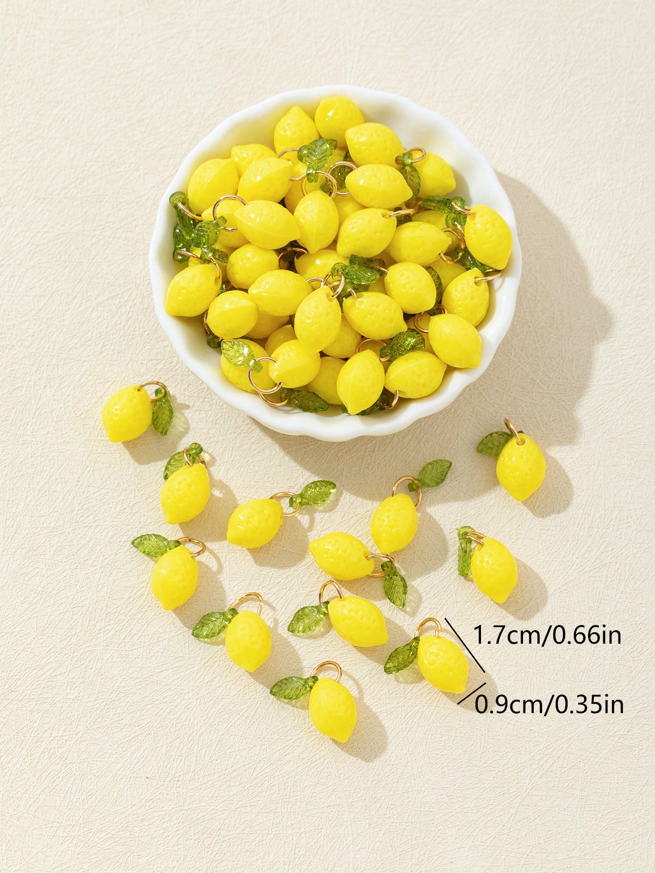 10Pcs 3D Lemon Resin Charms Pe - Resin Art Bracelet ulasan dan harga
