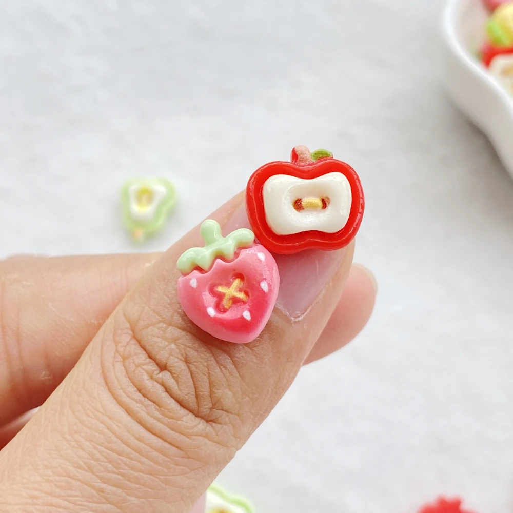 30Pcs Cute Mini Fruits Strawbe - Resin Art Design For Wedding ulasan dan harga