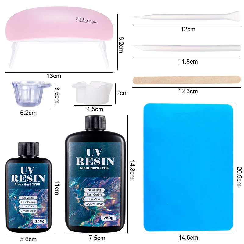 Hard UV Resin Glue Kit Fast Cu - Resin Art Jewellery ulasan dan harga