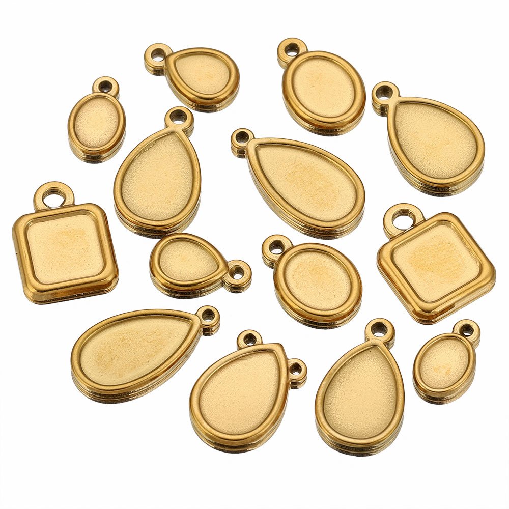 5pcs Stainless Steel Square Dr - Resin Art Jewellery ulasan dan harga