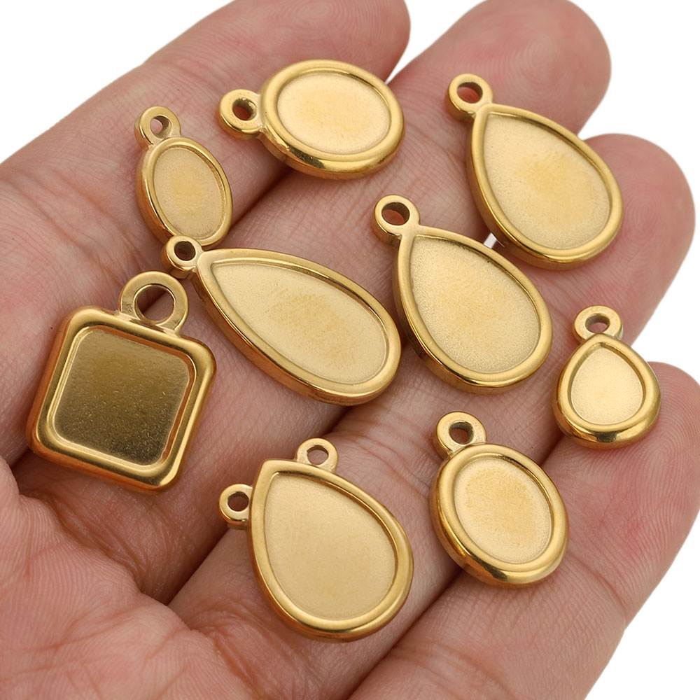 5pcs Stainless Steel Square Dr - Resin Art Jewellery ulasan dan harga