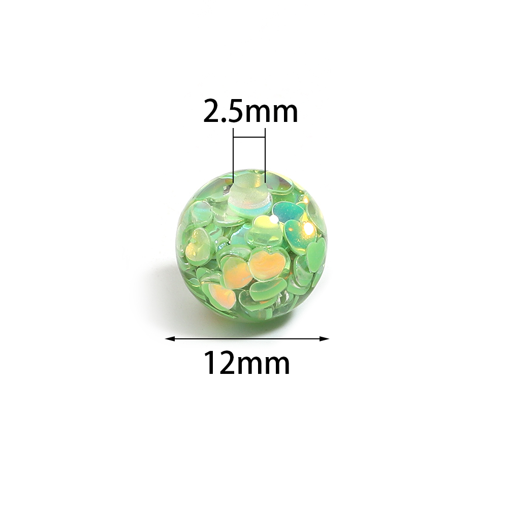 10Pcs 12mm Resin Heart Sequins - Resin Art Jewellery ulasan dan harga