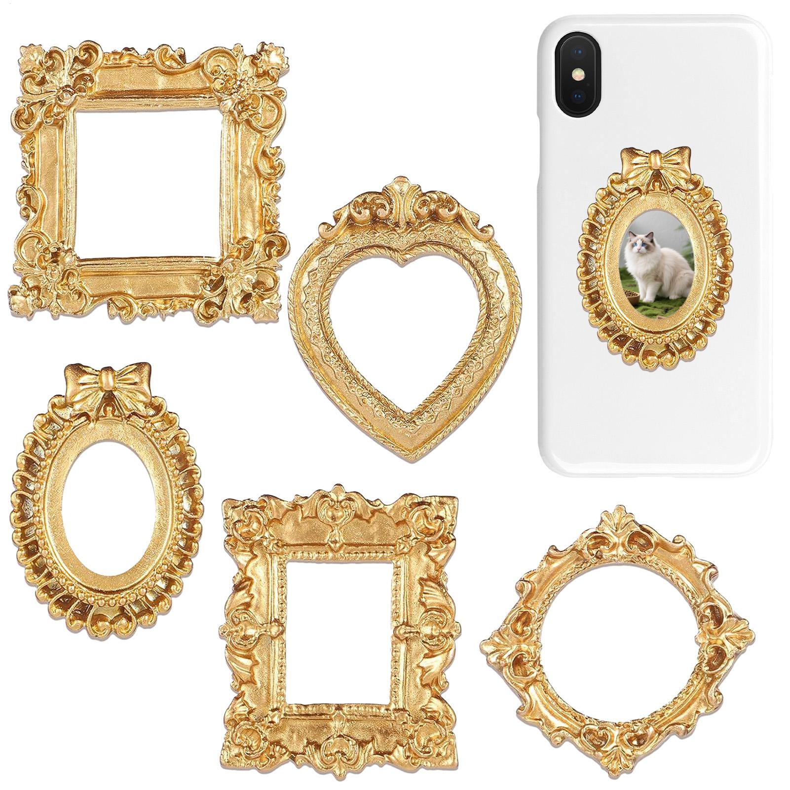 5PCS Gold Vintage Photo Frame  - Background Resin Art ulasan dan harga