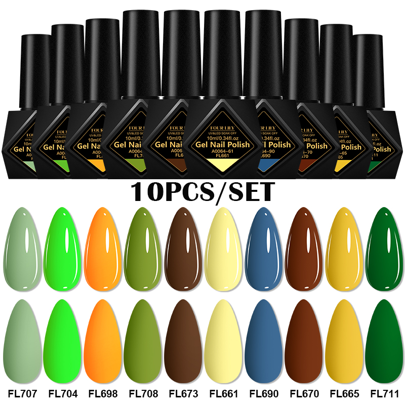 10pcs Gel Nail Polish Set  All - Resin Art All ulasan dan harga