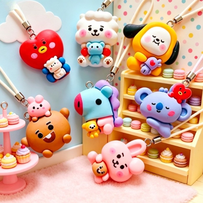 7pcs BT21 Resin Cartoon Charm  - Resin Art Bracelet ulasan dan harga