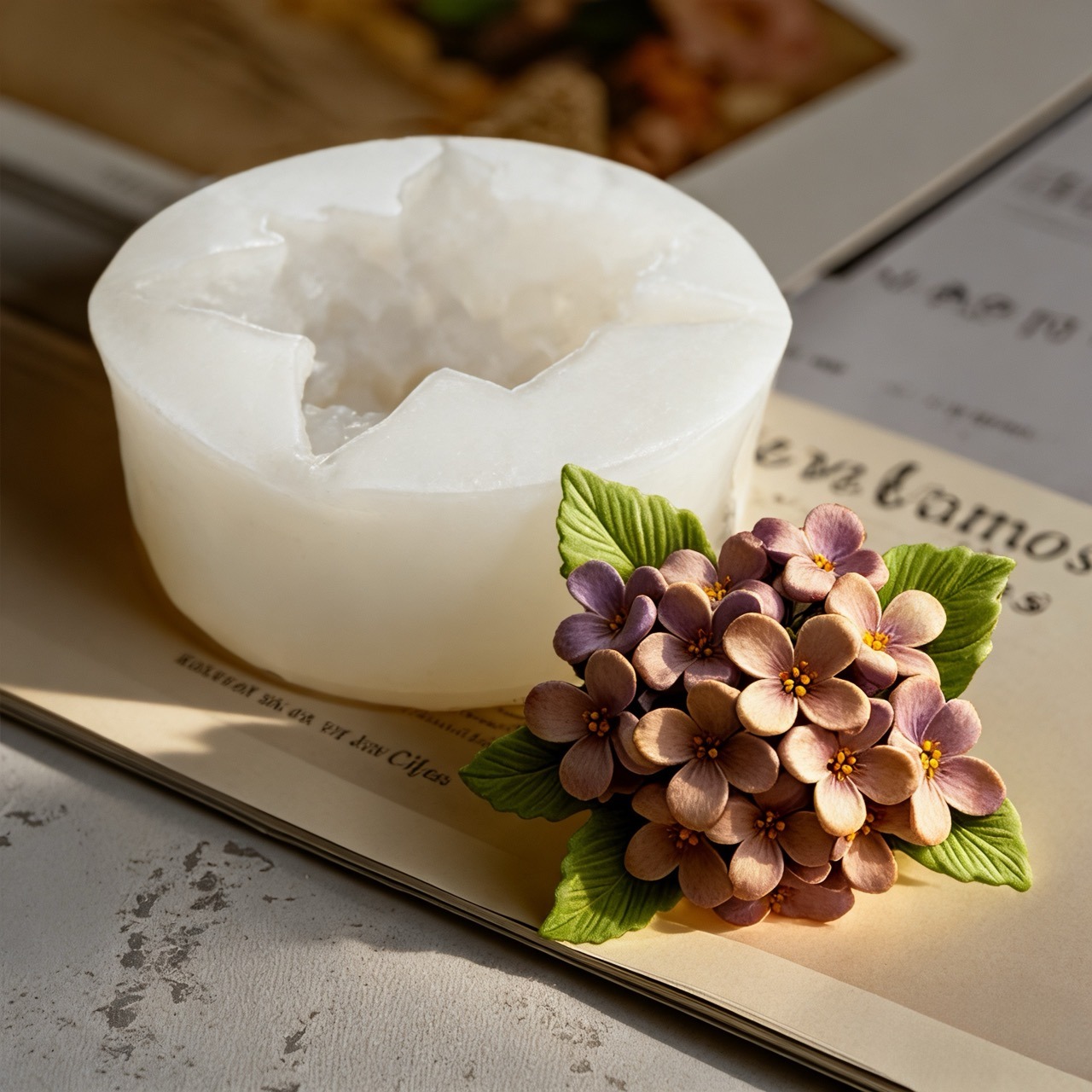 2-Piece 3D Rose and Lilac Sili - Resin Art All ulasan dan harga