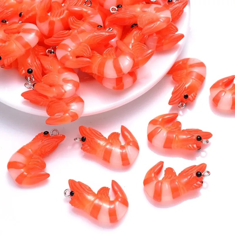 10Pcs 3D Simulated Lobster Shr - Resin Art Jewellery ulasan dan harga