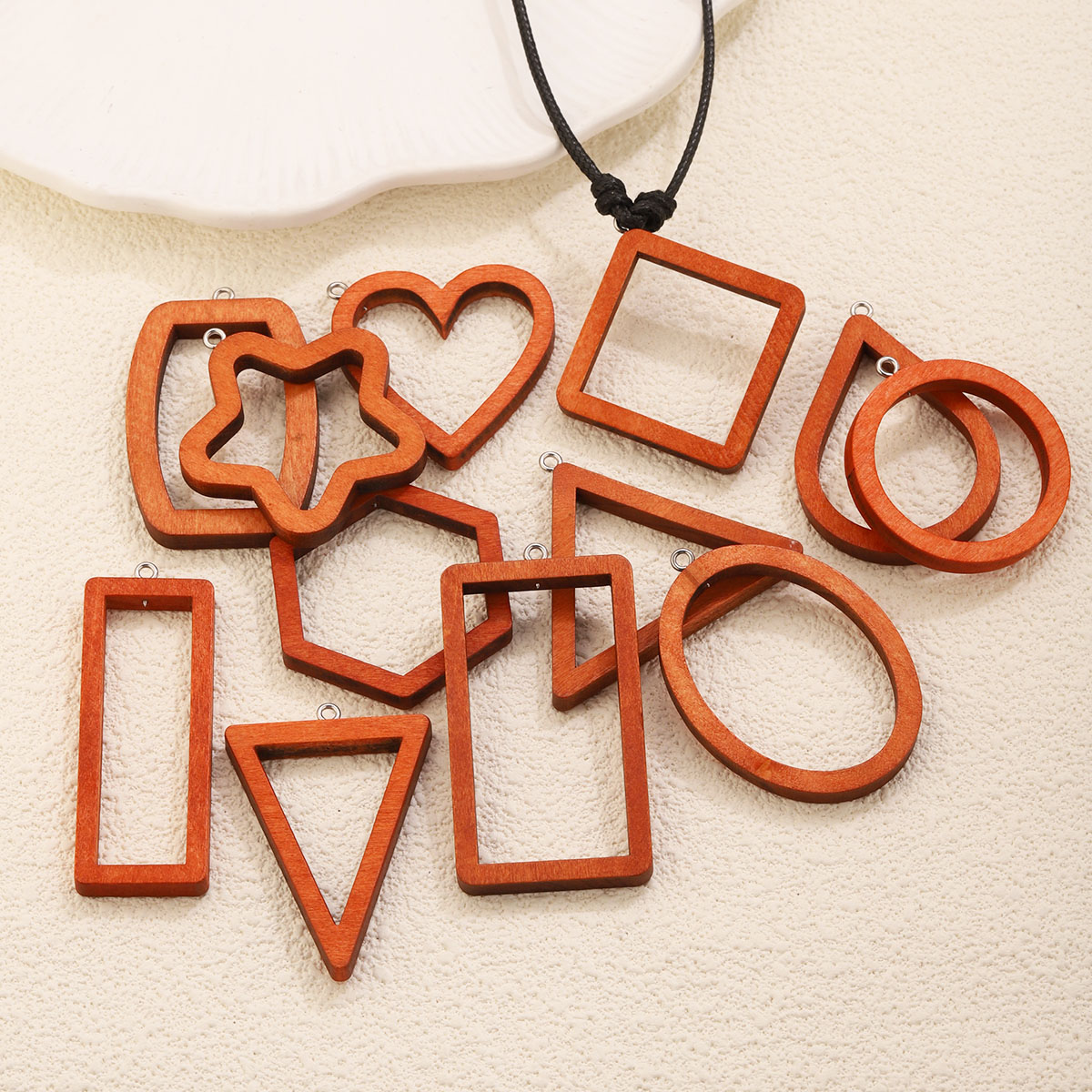 10PCS Triangle Rectangle Wood  - Resin Art Bracelet ulasan dan harga