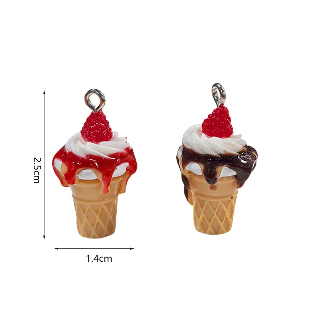 10pcs Strawberry Jam Ice Cream - Resin Art Jewellery ulasan dan harga