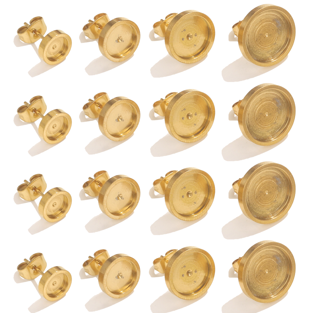 10pcs Stainless Steel Gold Ear - Resin Art Jewellery ulasan dan harga